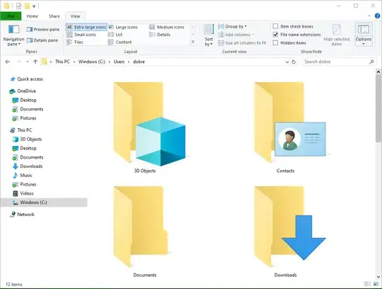 Some items inside the user home folder