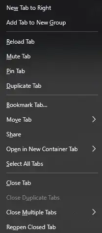 image with context menu for tabs