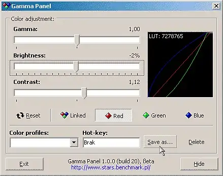 Screenshot of Gamma Panel