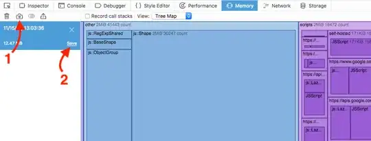 Screenshot of Firefox Developer Tools – Memory tab