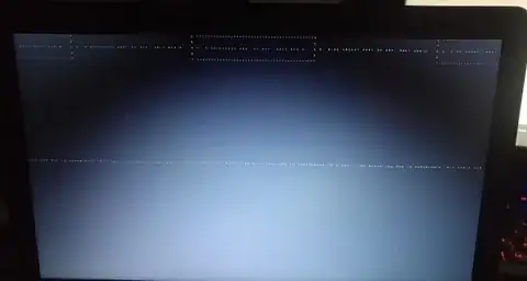 Black screen with this colored dots