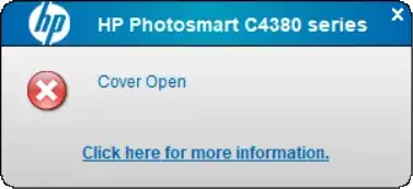 HP Photosmart C4380 series / Cover Open / Click here for more information