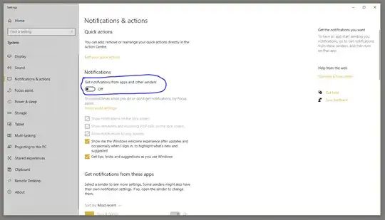 Windows Settings > System > Notifications & Actions