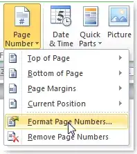 Format page numbers...