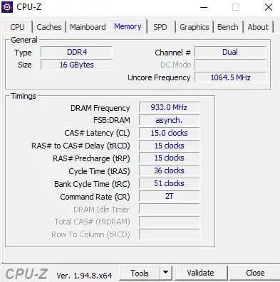 CPU-Z > Memory > DRAM Frequency