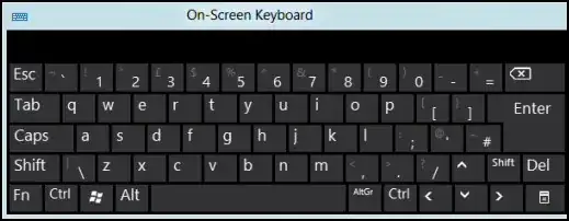 Windows 8 On-Screen Keyboard