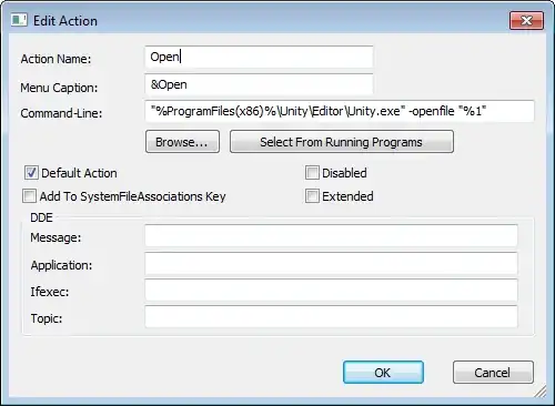 Screenshot of New Action dialog