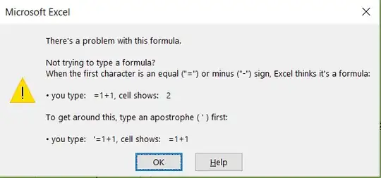 Error message from the formula in cell R4