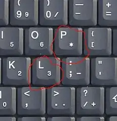 Picture of tenkeyless Num Lock key layout on a keyboard