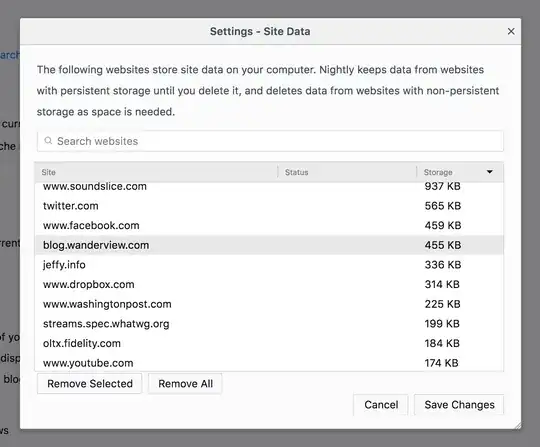 Settings - Site Data