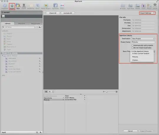 Aperture Import Settings