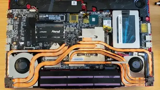 Smelly MSI laptop full view inside