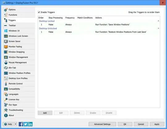 DisplayFusion Settings Dialog - Triggers