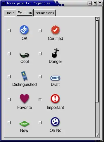 Screenshot of the 'Emblems' tab within Nautilus