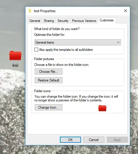 Folder with a red icon