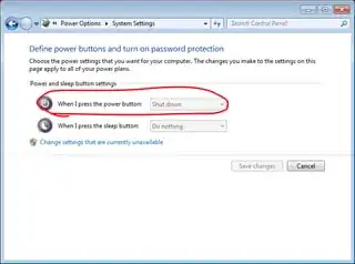Power button settings