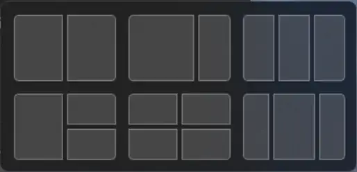 6 snap layout options