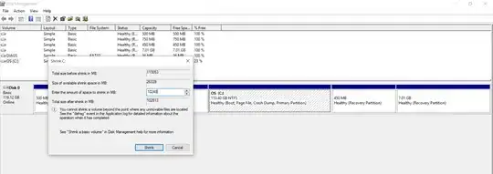 It allows me to shrink 10GB (unlike similar issues)