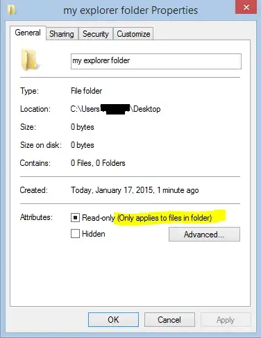 Folder Properties Dialog Box