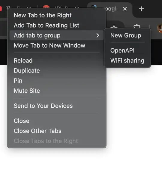 Add tab to tab group