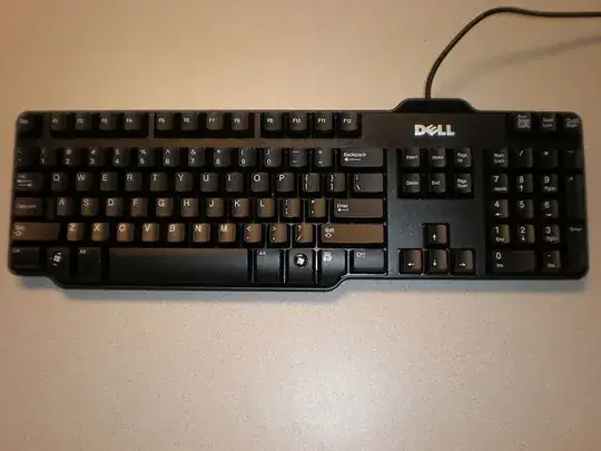 Dell keyboard with bar-shaped return key