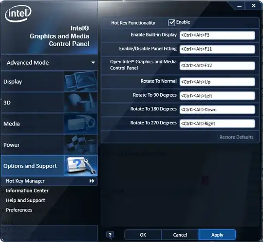 Screenshot of screen where the hotkeys can be edited or disabled