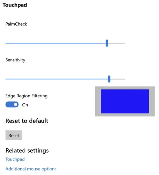 synaptics touchpad settings