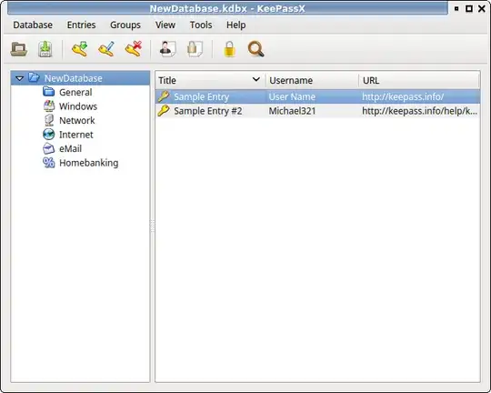 KeePass2 normal view