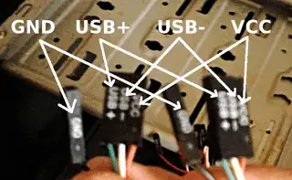 USB+, USB-, Vcc, GND