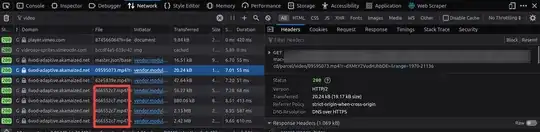 Screenshot of network tab in developer tools, highlighting the most often occurring file