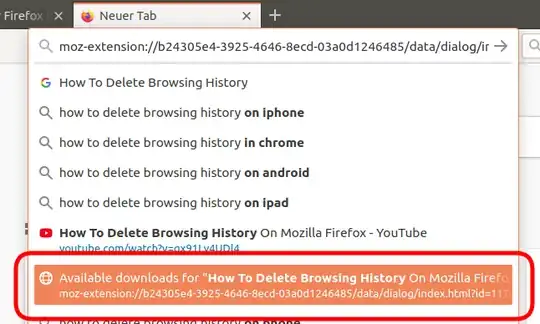 Browser extension windows in the history