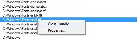 Closing the handle Close handle