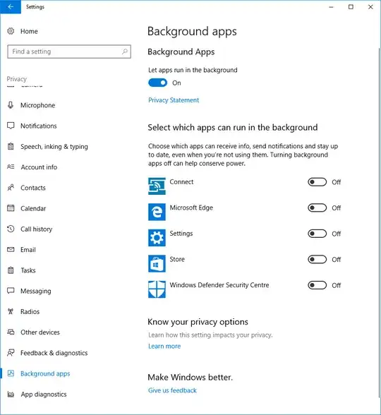 Working Privacy Settings