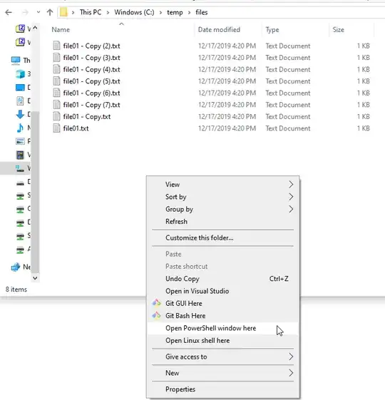 Screenshot of contextual menu