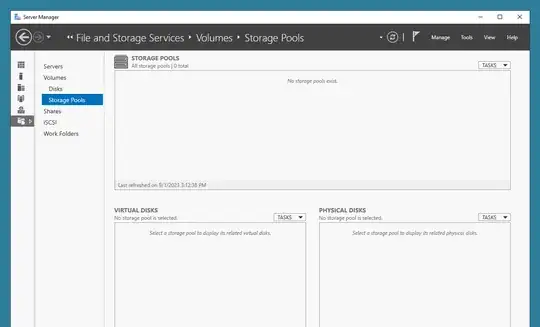 Windows Server 2022 Storage Pool UI