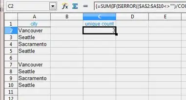 Unique Count in Calc