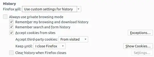 Firefox settings for 'History'