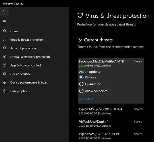Virus and Thread Protection
