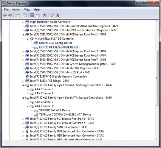 Screenshot of my device manager, looking for some AHCI indication