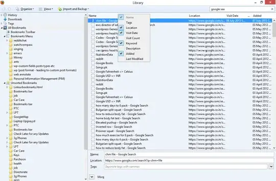 Firefox bookmarks liberary screenshot