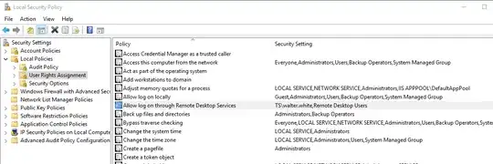 Local Security Policy taking effect