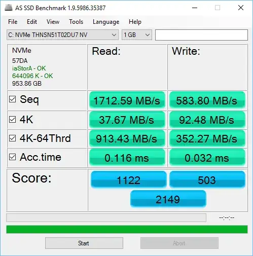AS SSD benchmark