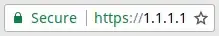 Google Chrome 65.0.3325.181 address bar showing https://1.1.1.1