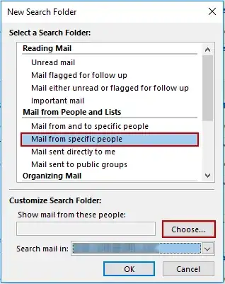 New Search Folder dialog