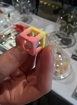 A 3D Printed sugar cube.