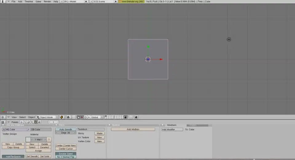 The default Blender Scene