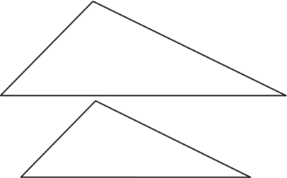(Two similar but non-congruent triangles, redrawn to show them the same orientation)