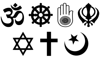 Computer icons of religions.
