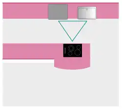 A galley kitchen with a peninsula and a walk-in pantry