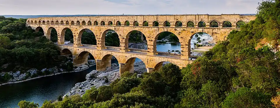 A Roman aqueduct.